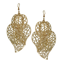 Load image into Gallery viewer, Chandelier Cutout Leaves Dangle Earrings