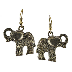 Golden Elephant Dangle Boho Earrings