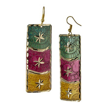 Load image into Gallery viewer, Rectangle Engraved Dangle Statement Earrings