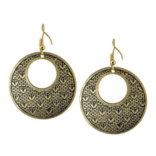 Load image into Gallery viewer, Golden Circular Vintage Dangle Earrings