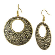 Load image into Gallery viewer, Golden Circular Vintage Dangle Earrings