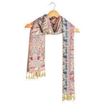 Load image into Gallery viewer, Elephant &amp; Camel Print Maroon/Blue Ultrasoft Shawl Scarf