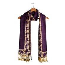 Load image into Gallery viewer, Dark Purple Indian Elephant Scarf
