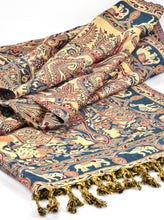 Load image into Gallery viewer, Elephant &amp; Camel Print Maroon/Blue Ultrasoft Shawl Scarf