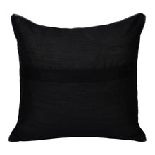 Load image into Gallery viewer, Black Embroidered Leaf Decorative Throw Pillow Cover 16x16