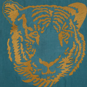 Embroidered Tiger Throw Pillow Cover 16x16